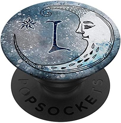Crescent Moon Stars Monogram Initial Letter I Boho Hippie PopSockets Grip and Stand for Phones and Tablets – Enhanced Compatibility and Speed