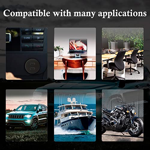 BATIGE Waterproof Dual Port USB-C 3.1 Flush Mount Cable for Vehicles – 3 ft Male to Female Extension for Car, Truck, Boat, and Motorcycle – High-Speed Data Transfer and Charging Solution with Sleek Design and Enhanced Durability