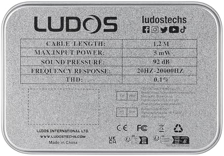 LUDOS SPECTA Wired Earbuds: Premium Noise-Isolating In-Ear Headphones with Microphone for Clear Calls, Ergonomic Fit for Small Ears, 5-Year Warranty, Compatible with i Phone, Android, Samsung, and Laptops – Perfect for Students and Professionals Seeking Quality Sound and Comfort