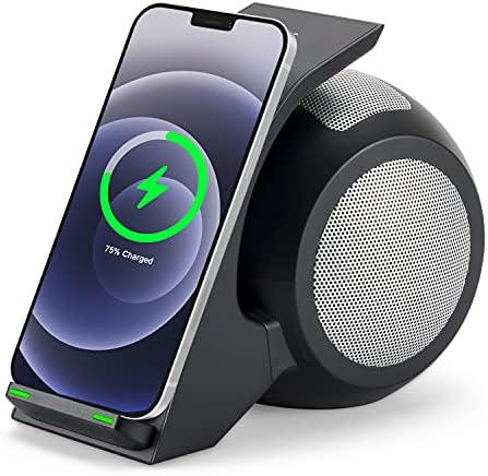 CENSHI WN1 Premium Bluetooth Speaker Docking Station with High-Fidelity Sound, Fast Wireless Charging and Hands-Free Mic for i Phone & Samsung – Sleek Black Design for Effortless Home and Office Integration