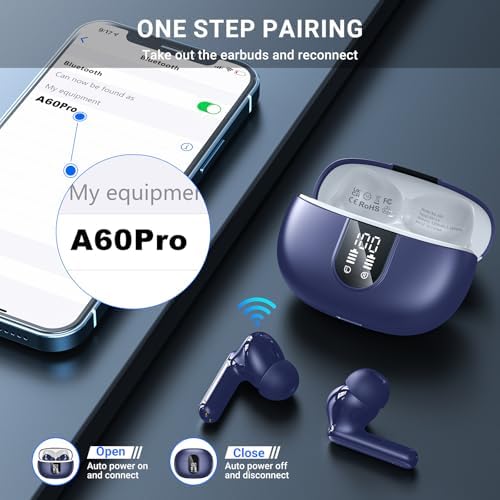 Elevate Your Audio Experience with Aoslen Wireless Earbuds – 2024 Hi-Fi Stereo Headphones Featuring 4 ENC Noise-Canceling Microphones, 42-Hour Playtime & Bluetooth 5.3 Connectivity – Perfect for Android & i OS Users, Sleek Design with LED Power Display for Ultimate Convenience