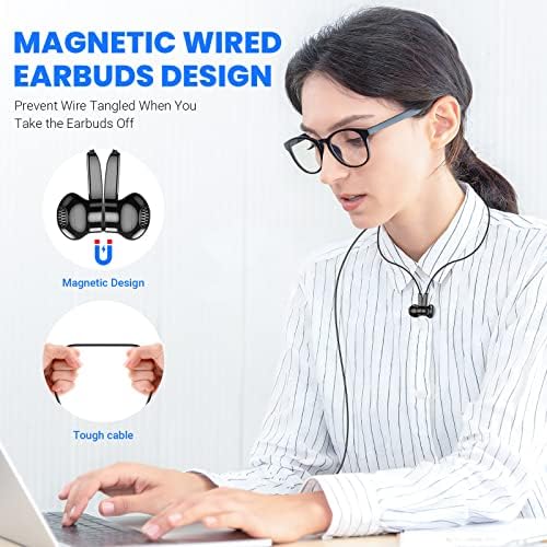 High-Performance USB C Headphones for Samsung S25 Ultra and i Phone 16 – Hi-Fi Stereo Wired Earbuds with Microphone and Volume Control, Magnetic Design for Tangle-Free Storage – Enhanced Compatibility with Galaxy Flip, Pixel 9, S24, S23 FE, and More