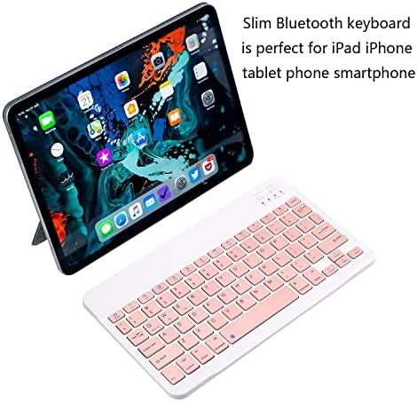 Portable Ultra-Slim Bluetooth Keyboard – Rechargeable Mini Wireless Typing Solution for i Pad, i Phone, Android Tablets and Smartphones – Enhanced Compatibility & Quick Response Keys – Perfect for On-the-Go Productivity