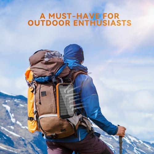 Ultimate Outdoor Power Bank – 20,000 m Ah Solar Charger with Fast QC 3.0 Charging, Built-in Flashlight & Compass for Adventurers, Waterproof & Durable Portable Battery Pack with Carabiner for Eco-Friendly Energy Solutions