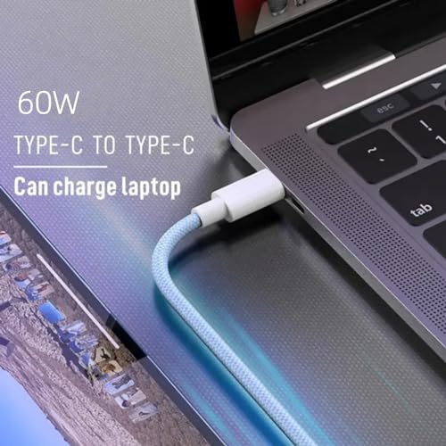 Rapid Power Delivery with 60 W USB-C Charger Cable 3-Pack – Ideal for i Phone 15, Samsung Galaxy, Laptops – Durable 5 FT Braided Cords for Optimal Flexibility – Ultimate Charging Solution for Home, Office, and Travel Efficiency