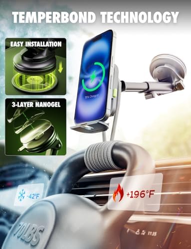 Bracketron Magnetic Car Mount for Cell Phone, MagAlign Max Car Vent Phone Mount【Strongest Magnetic+ Suction】, Vent Phone Mount for Car for iPhone 16 Pro Max 15 14 13 12 – MagSafe Car Accessories – Enhanced Compatibility and Speed