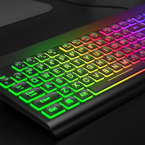 Retro-Inspired Full Size Typewriter Keyboard with Number Pad – Wired USB Keyboards for Windows 7, 8, 10, 11 | Enhance Your Typing Experience with Classic Charm and Modern Efficiency | Perfect for Home and Office Use