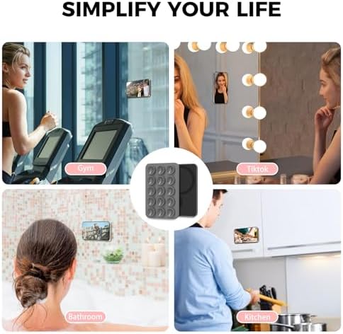 AHASTYLE Silicone Suction Phone Case Stand for iPhone 16/15/14/13/12 Series, Magnetic Suction Cup Phone Mount for iPhone MagSafe Phone Case, Mirror Shower Phone Holder, for TikTok Videos and Selfies – Enhanced Compatibility and Speed