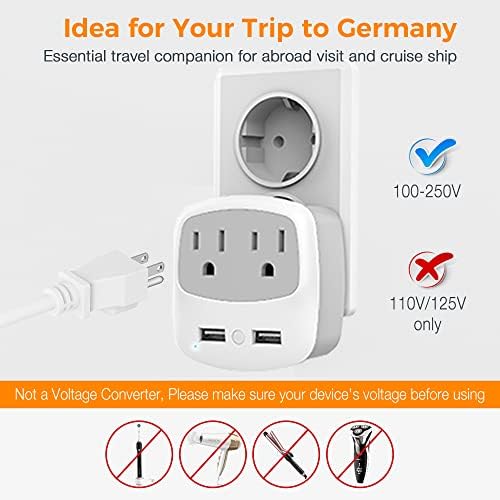 Ultimate TESSAN Type G UK Travel Plug Adapter with Dual USB Fast Charger Ports – Compact US to UK Power Converter for Effortless Global Connectivity in Scotland, London, Ireland, Kenya, Dubai & Qatar