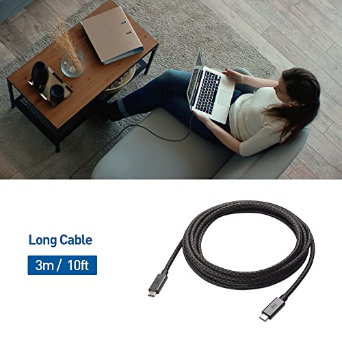 Elevate Your Charging Game with the 10 FT Cable Matters Braided USB C Cable – Fast 100 W Charging & 480 Mbps Data Transfer for Mac Book Pro & PS5 Controllers – Durable, Tangle-Free Design for Ultimate Flexibility and Performance