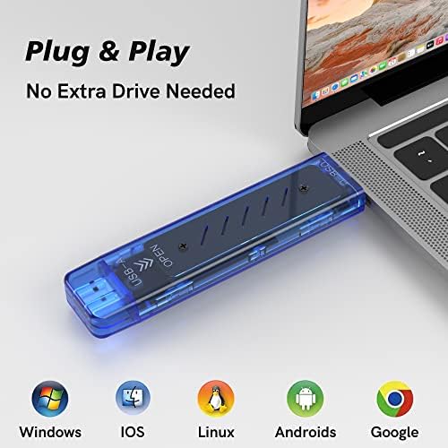 Ultra-Fast M.2 NVMe SSD Enclosure – Tool-Free USB 3.2 Gen 2 Adapter with 10 Gbps Transfer Rate, Compatible with PCIe SATA NGFF B+M Key Drives – Robust Aluminum Design for Efficient Storage Solutions and Enhanced Performance