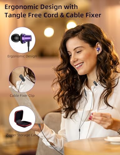 Elevate Your Audio Experience with Premium USB C Noise-Canceling In-Ear Headphones – High-Fidelity Wired Earbuds for i Phone 16 Pro Max, i Pad A16, and Android Devices – Integrated Microphone & Effortless Volume Control for Music, Calls, and Gaming – Perfect Compatibility with Samsung Galaxy Series and Google Pixel 9 – Durable Design for Long-Lasting Use and Seamless Plug-and-Play Convenience