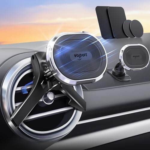 Volport Advanced Magnetic Phone Mount for Automotive Use – Heavy-Duty Vent & Dashboard Holder Compatible with Mercedes Benz and Mini Cooper – Securely Stabilizes i Phone, Samsung Devices & Tablets with Superior Magnet Technology – Effortless Installation for Safe, Hands-Free Navigation and Entertainment