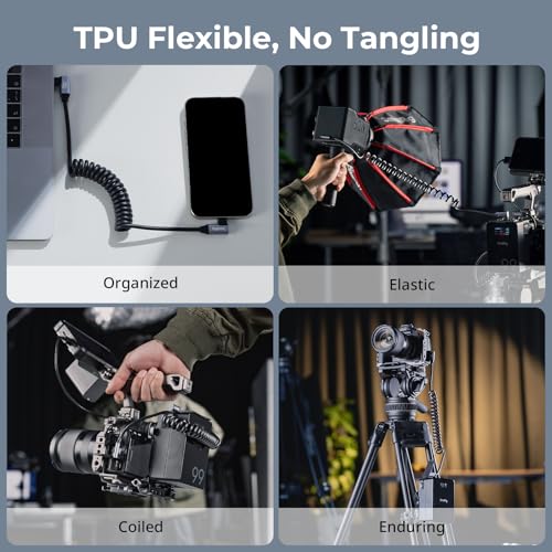 Experience Unmatched Speed and Convenience with SMALLRIG 90-Degree USB C to USB C Coiled Data Cable – 20 Gbps Data Transfer & PD 100 W Fast Charging, Perfect for i Phones, Laptops, and Cameras – Tidy Workspace Solution for High-Performance Connectivity
