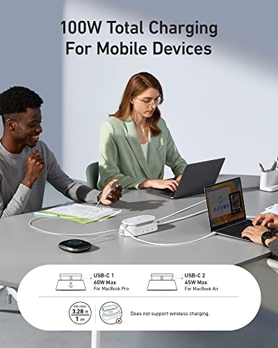 Maximize Productivity with the Anker 647 10-in-1 Charging Station: High-Power Hub Featuring 6 AC Outlets, USB-A & USB-C Ports, Dual 3 ft Retractable Cables, and 5 ft Extension Cord – Ideal for Modern Office Environments and Rapid Device Charging with Cutting-Edge Power Delivery Technology