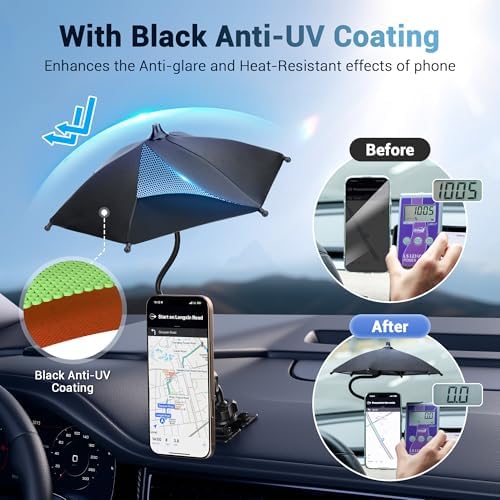 Magnetic Cell Phone Umbrella for Sun,Universal Cute Phone Sunshade Shield Cover with 360°Adjustable & Rotatable Phone Ring,Outdoor Anti-reflective Phone Sun Visor for Magsafe Cell Phone/Android/Kindle – Enhanced Compatibility and Speed