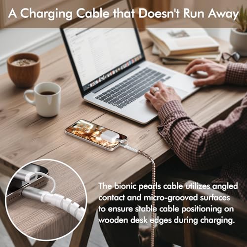 Revolutionize Your Charging Routine with the 3.3 FT USB to USB-C 2-in-1 Multi Charging Cable – MFi Certified, 66 W Fast Charger Compatible with i Phone 16-11 & Samsung Galaxy S25-S23 – Durable Beaded Design for Enhanced Style & Performance