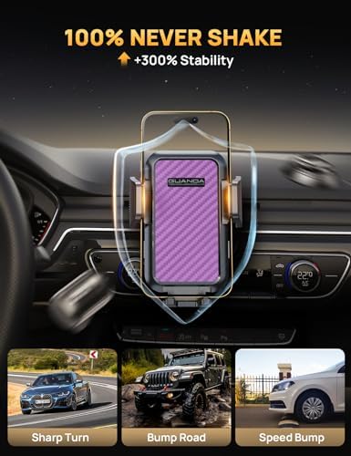 Universal CD Slot Car Phone Mount by GUANDA TECHNOLOGIES – Premium Adjustable Anti-Slip Holder for i Phone & Android Devices with Versatile Air Vent Clip for Safe Navigation and Enhanced Accessibility