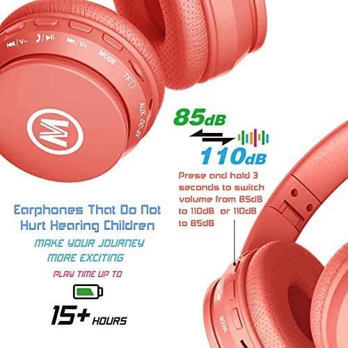 Vibrant Purple Bluetooth Headphones for Kids – Ultimate 60-Hour Playtime, Safe Volume Limiting, Foldable Over-Ear Design, Microphone & AUX Input – Perfect Wireless Headset for School, Home, and Travel Fun