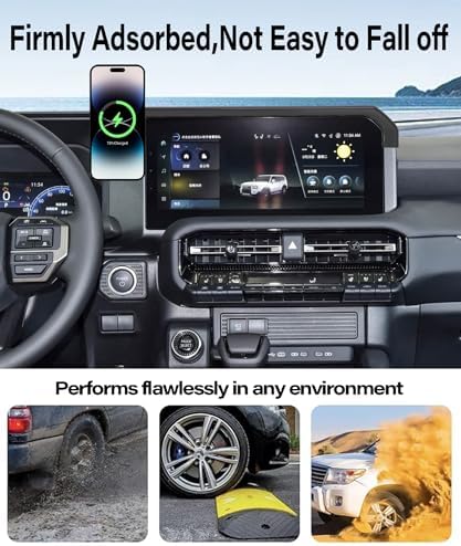 Revolutionary Wireless Car Phone Holder for 2024-2025 Toyota Land Cruiser LC250 – 15 W Fast Charging & Secure Screen-Mounted Design for 8/12.3 Inch Displays – Elevate Your Driving Experience with Hands-Free Functionality and Universal Smartphone Compatibility
