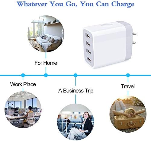 HOOTEK 2-Pack Multi-Port USB Wall Charger – 4.8 A Fast Charging Cube for i Phone and Samsung Galaxy Devices – Compact Travel Adapter with Enhanced Compatibility and Safety Features for Rapid Device Charging