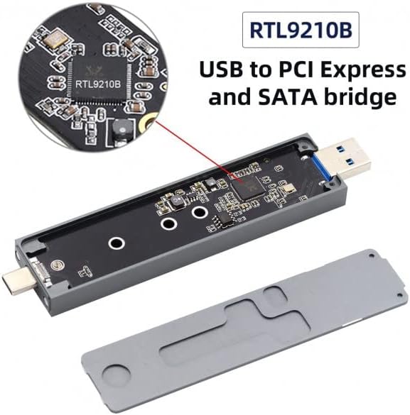 High-Speed xiwai USB 3.0 to NVMe M-Key M.2 NGFF SATA SSD External Converter Adapter with RTL9210 B Chipset – Ultimate Data Transfer Solution for On-the-Go Storage Expansion