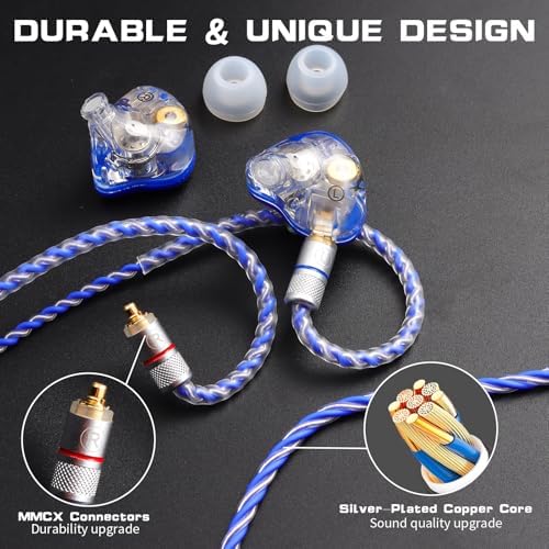 Premium Hi-Fi Dual Driver In-Ear Monitor Earbuds with Detachable Cable – Noise-Canceling Headset for Musicians, Singers & Audiophiles | Elegant Wood Grain Design for Superior Sound Isolation and Versatile Compatibility