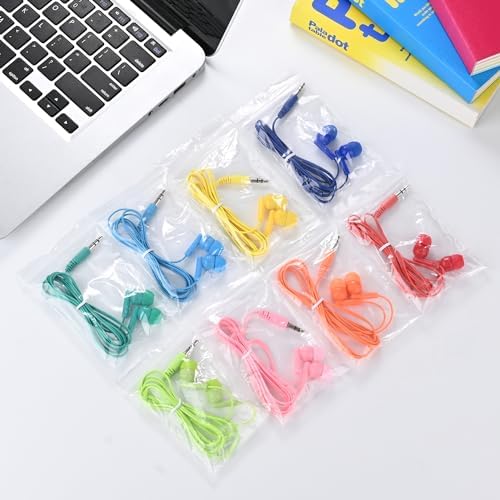 Bulk 30 Pack Kids Earbuds – Vibrant Wired Headphones for Engaging Classroom Activities, Perfect for Schools and Libraries, Seamless Compatibility with Chromebooks, Laptops, and PCs, Exceptional Sound Quality for Enhanced Learning Engagement