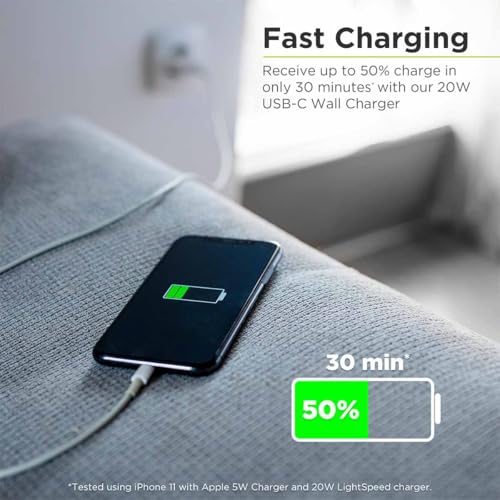 Pure Gear 6 FT USB C to Lightning Cable – MFi Certified Fast Charging for i Phone 14, 13, 12, 11, Xs, XR, i Pad, and Air Pods Pro – Durable Power Delivery Data Sync Cable for Effortless Connectivity and Enhanced Performance