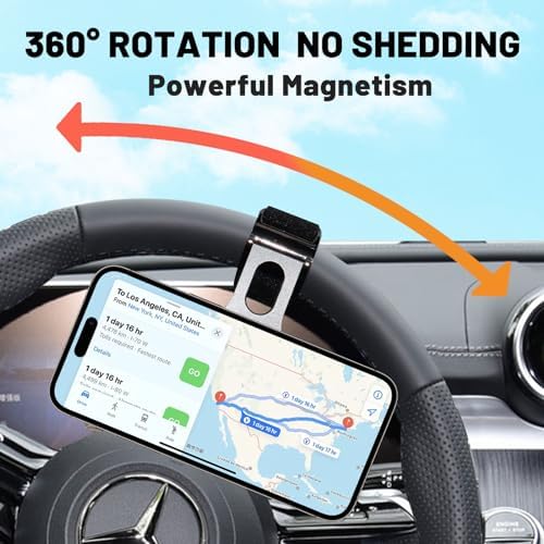 Revolutionary Magnetic Phone Holder for Car – Multi-Functional Steering Wheel Mount with Robust Magnet for Secure Hands-Free Navigation – Adjustable Strap Perfect for Gym, Stroller, and Shopping Cart – Seamlessly Compatible with Mag Safe & Universal Smartphones – Unmatched Convenience and Safety for Your Active Lifestyle