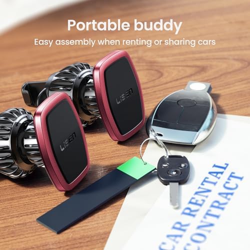 LISEN Dual Pack Magnetic Phone Holder for Car Vent – Military-Grade 6 Magnet System for Ultimate Stability, Compatible with i Phone 16/15/14/13 Pro Max Plus and Samsung S25 – Effortless Installation and Universal Fit for All Vehicles