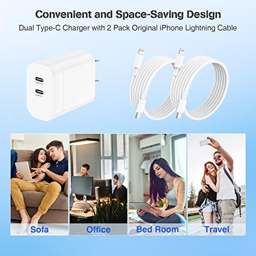 45 W USB-C Fast Charger Bundle for i Phone 16/16 Pro Max & 15/15 Pro Max – 2-Pack 10 FT Type C Cables, PD 3.0 Power Delivery Adaptor for i Pad Pro, Mac Book Air/Pro M1/M2, Air Pods – Stylish Purple Design with Enhanced Charging Speed and Compatibility