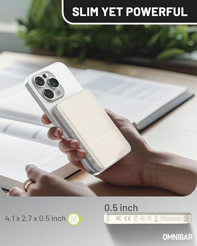 Ultra-Slim Magnetic Power Bank – 5000 m Ah Wireless Charger for i Phone 16 Series with 20 W Fast Charging and USB-C Cable, Stylish Purple Design for Effortless Portability and Enhanced Compatibility