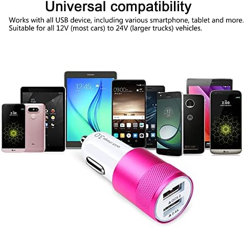 Rapid Charge Dual Port Car Charger – 30 W 5.4 A USB Adapter for Smartphones & Tablets – Universal Compatibility for i Phone, Samsung, LG & More – Compact Travel-Friendly Design with Overcharge Protection Features – Efficient Power Delivery for On-the-Go Charging