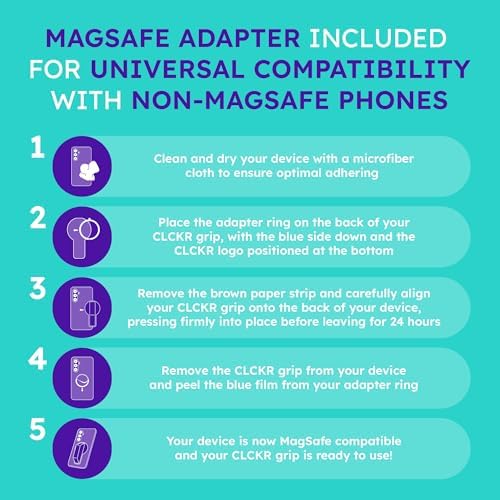 Elevate Your Mobile Experience with the CLCKR Mag Safe 3-in-1 Phone Grip – Lilac – Innovative Grip, Kickstand & Finger Loop Technology for i Phone 16/15/14/13/12, Galaxy S25/S24/S23/S22, and Pixel Devices – Stylish & Durable Accessory for Effortless Compatibility – Ultimate Convenience & Hands-Free Usability for Everyday Adventures – Enhance Your Smartphone’s Functionality Today!