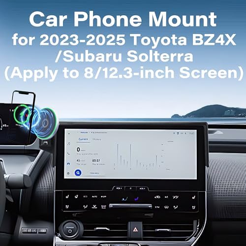 Car Phone Holder for 2023-2025 Toyota BZ4X / Subaru Solterra Accessories Apply to 8/12.3 Inch Touch Screen 15W Fast Wireless Charger Screen Fixed Clip Cell Phone Mount Hands-Free – Enhanced Compatibility and Speed