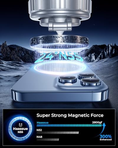 2025 Upgraded Vacuum Magnetic Car Phone Holder [89+LBS Suction/2800gf Magnet], Suction Cup Phone Mount, Ultra-Strong Magnetic Stand for Car/Mirror/Gym/Kitchen/iPhone16 15 14 13 12, Silver – Enhanced Compatibility and Speed