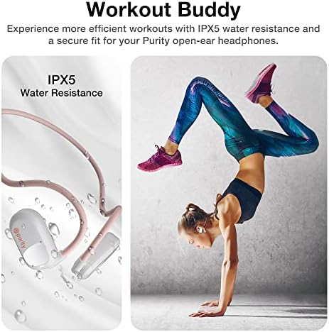 Purity Air Open Ear Headphones – Advanced True Air Conduction Wireless Bluetooth Earbuds with Dual Mic for Clear Calls – Ergonomic, Sweat-Resistant Design for Active Lifestyles – Compatible with i Phone & Android – Ultimate Comfort and Audio Awareness