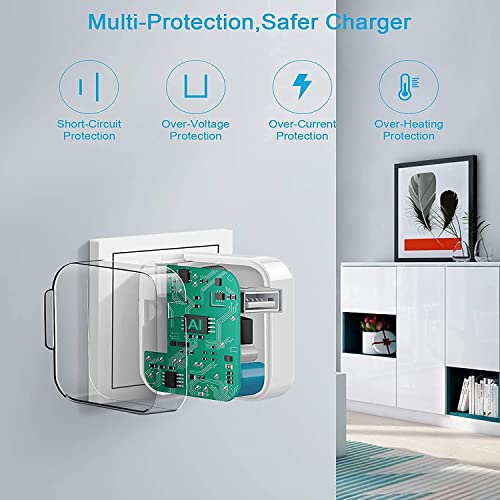 MFi Certified Fast Charging Block for i Pad & i Phone – 12 W Portable Wall Charger with Two 6.6 FT USB to Lightning Cables – Optimal Compatibility for i Pad 9 th/8 th, i Pad Pro/Air/Mini & All i Phone Models – Reliable & Efficient Charging Solution for Home, Office, and Travel