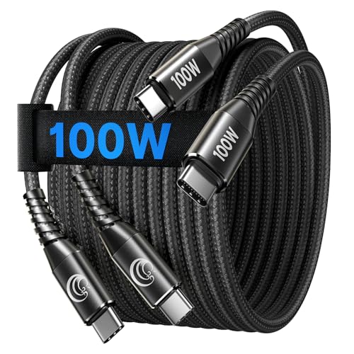 Yosou 6 ft USB C Cable Dual Pack – Premium Fast Charging & Data Transfer Solution | 100 W Power Delivery for i Phone 16 Pro Max, Galaxy S24, Mac Book Pro & More | Durable Braided Design for Ultimate Reliability | Long Cable Ideal for Home, Office & Travel