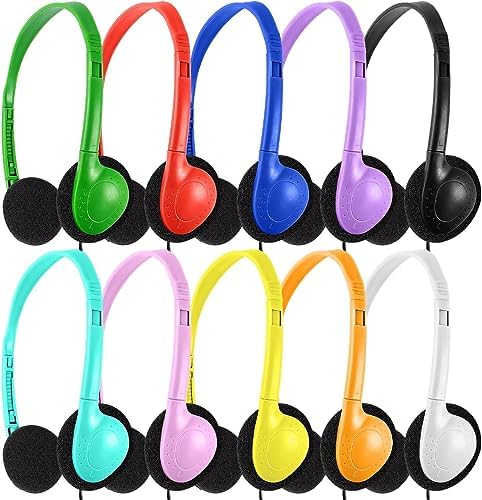 Vibrant 20-Pack Adjustable Classroom Headphones – Premium Wired Earphones for Enhanced Learning Engagement | Ideal for Schools, Libraries & Home Use | Durable, Comfortable Fit in a Colorful Variety for All Ages