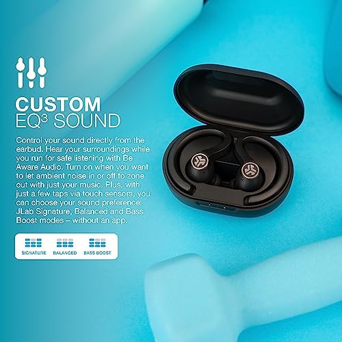 JLab JBuds Air Sport True Wireless Bluetooth Earbuds – IP66 Sweat-Resistant with 30-Hour Playtime, Class 1 Bluetooth 5.0, and Customizable EQ Sound Modes for Ultimate Workout Performance and Daily Listening