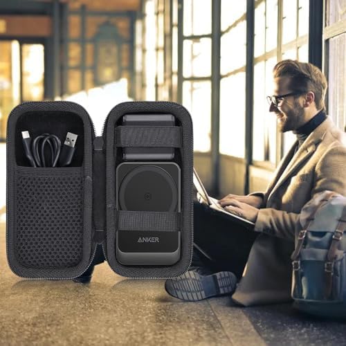 co2 CREA Premium Hard Case for Anker Mag Go 3-in-1 Wireless Charger – Qi2 Certified, 15 W Mag Safe-Compatible Protection, Sleek Black Design for Enhanced Portability and Performance