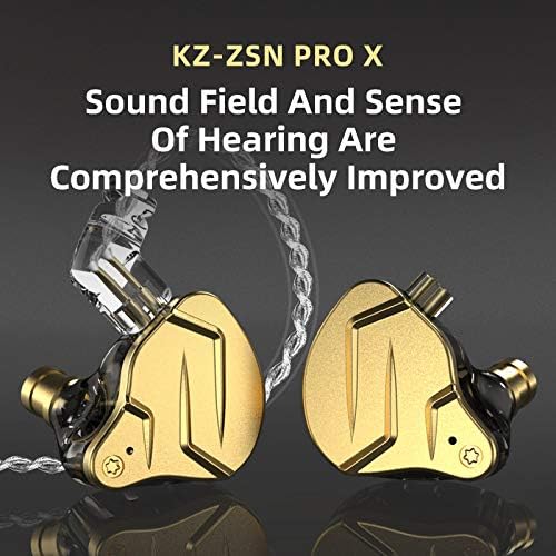 KZ ZSN Pro Hybrid In-Ear Earbud Headphones – High-Fidelity Audio with Dynamic Driver & Balanced Armature, Stylish Metal Faceplate, Detachable Cable for Custom Connectivity – Perfect for i Phone & Android Use, Ideal for Fitness & Everyday Listening (Blue, No Mic)