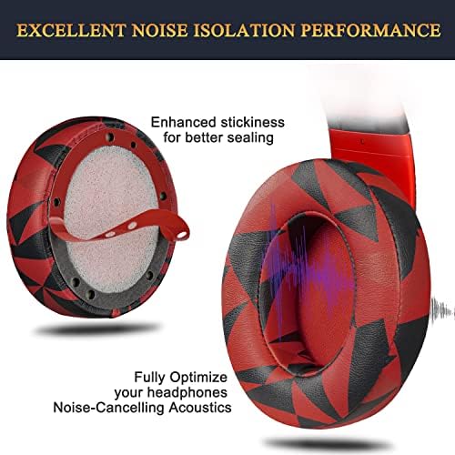 Transform Your Beats Studio Listening with Solo WIT Premium Replacement Ear Pads – Luxurious Soft Protein Leather Cushions Featuring Noise Isolation Memory Foam for Ultimate Comfort and Superior Sound Quality, Vibrant Orange Design for Enhanced Style with Studio 2 & 3 Headphones