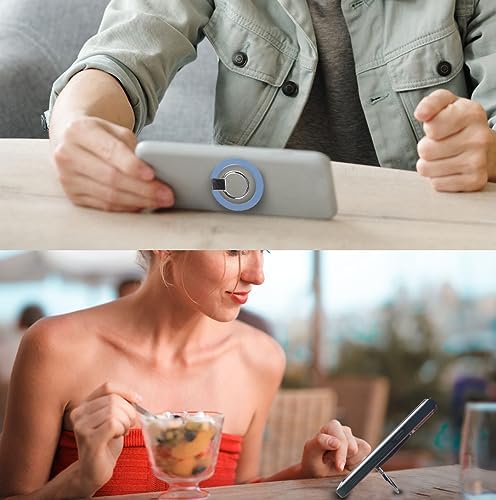 Magnetic Phone Ring Stand Holder Cell Phone Ring Holder 360 Degree Rotation Finger Ring Grip Adjustable Kickstand & Magnet Wireless Charging for iPhone 14 Plus 13 12 Pro Max Mini Accessories – White – Enhanced Compatibility and Speed