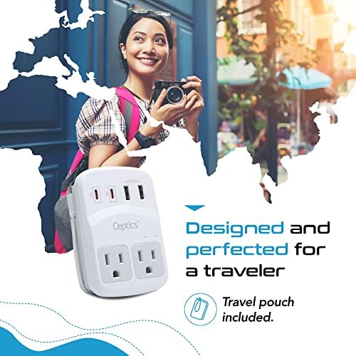 Ultimate Compact Travel Power Adapter for UK & Ireland – Dual USB & USB-C Fast Charger with 3.1 A Output – Type G Plug Converter for Seamless Global Connectivity in Hong Kong, England, Dubai, and Saudi Arabia – Safe, Efficient Design for Smart Travelers