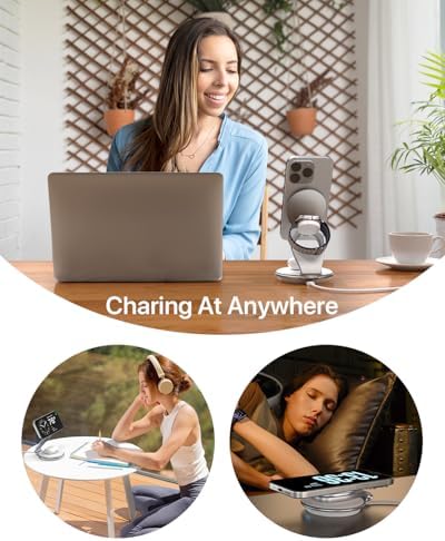 Ultimate 3-in-1 EXW Travel Charging Station for Apple Devices – Magnetic Foldable Wireless Charger for i Phone 16-12 Series, Apple Watch, and Air Pods with 30 W Fast Charger – Sleek Design for Enhanced Portability and Efficiency
