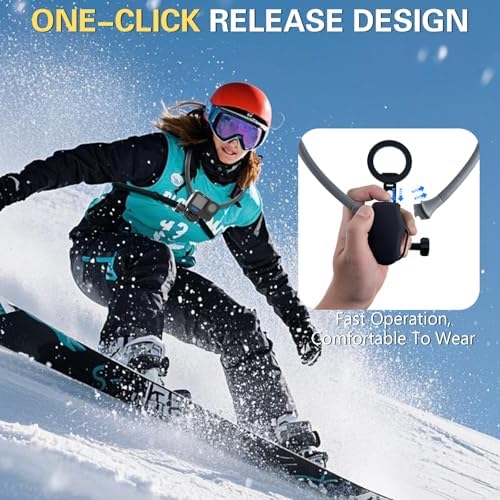 Beviliu Hands-Free Magnetic Neck Phone Holder for Seamless Content Creation – Ideal for Vloggers, Chefs, and Adventurers | Compatible with i Phone 12-16, Android, Go Pro, and Insta360 | Lightweight Adjustable Chest Strap for Comfort and Stability During POV Video Filming