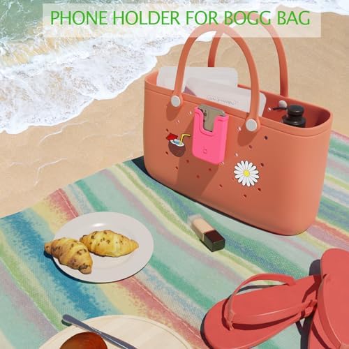 Silicone Phone Holder for Bogg Bags – Stylish and Functional Beach Accessory for i Phone & Android – Lightweight, Easy-to-Clean Vibrant Blue Attachment for Secure Device Protection During Outdoor Activities – Perfect for Sand and Surf Adventures